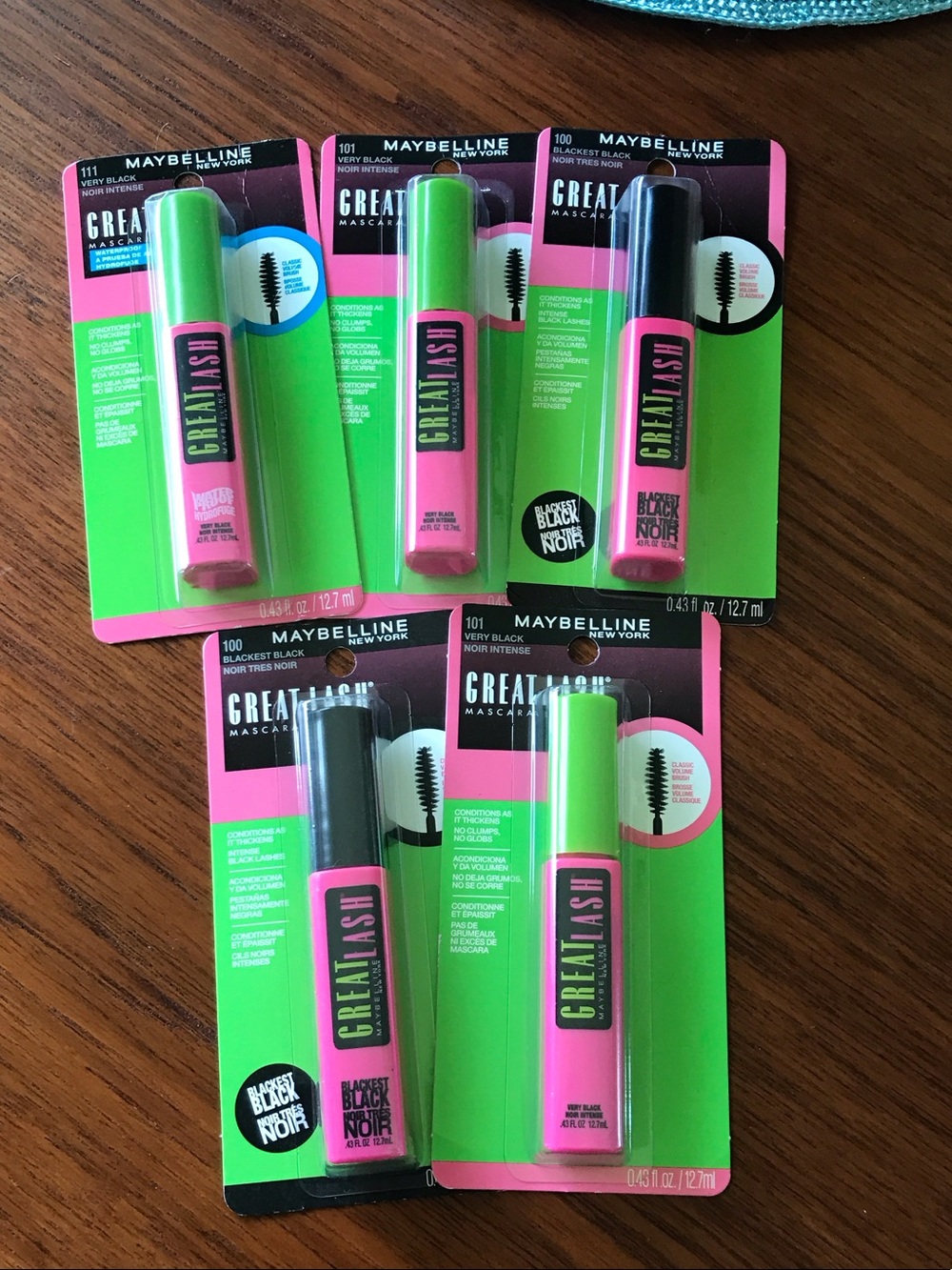 Maybelline Great Lash Mascara Bundle Pink Tube with Green Cap (Black Formula)
